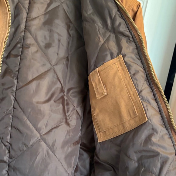 Men's Hooded Schmidt Work Jacket - Brown Size Small - Picture 10 of 11